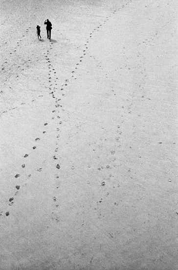 Footsteps on the beach, Blackpool (UK)