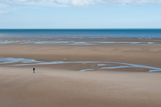 Walking on the beach, Blackpool (UK)