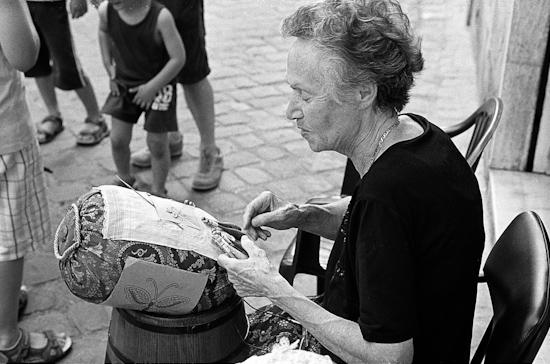 Tombolo worker, Offida (Italy)