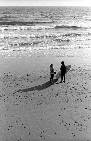 Surfers in Bournemouth (UK)