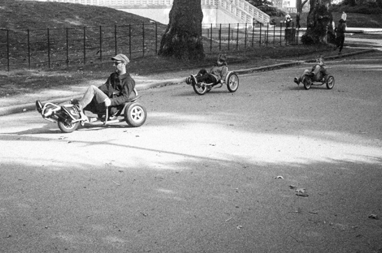 Pedalling in Battersea Park, London